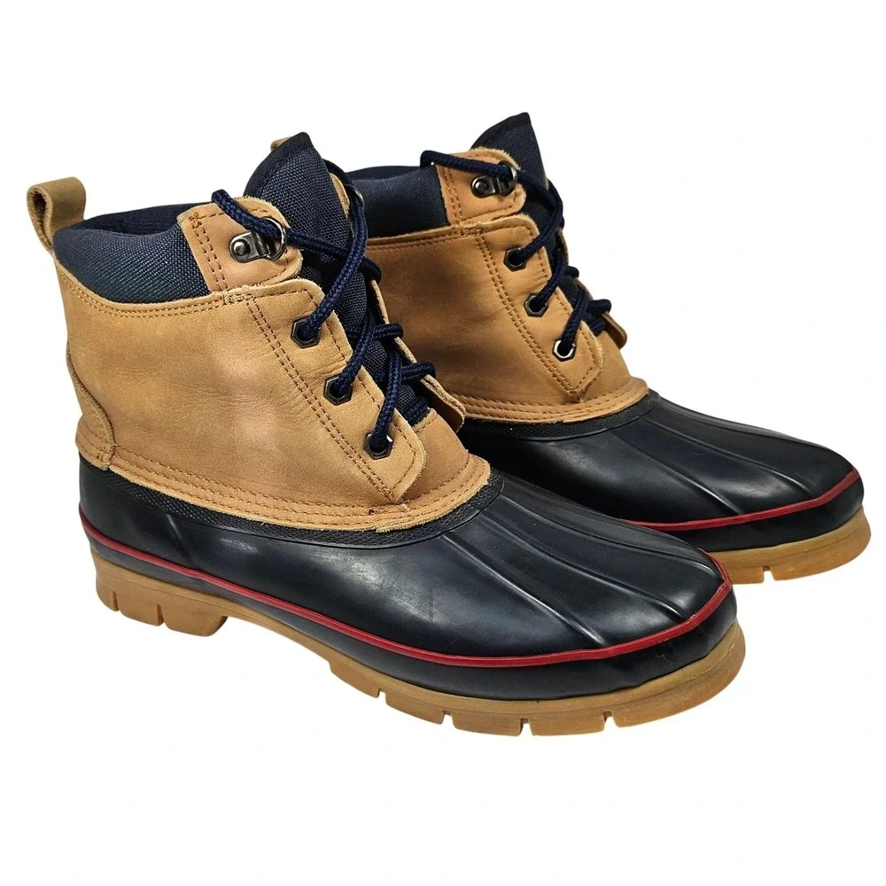 Lands' End Tan and Black Duck Boots